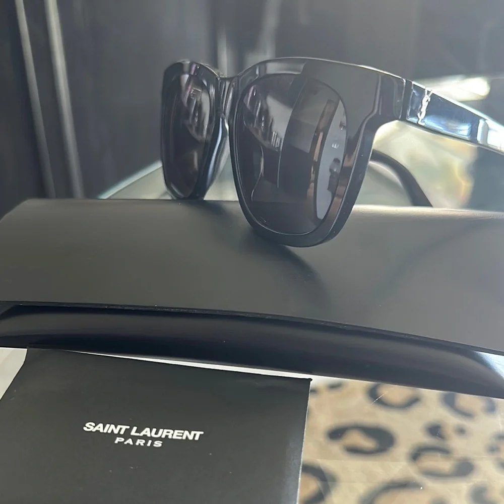 Saint Laurent Black Sunglasses with Dark Gray Lenses
